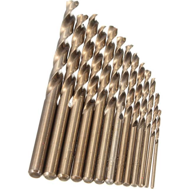 13PCS HSS Drilling Bits Twist Drill Bit With Box Titanium Nitride Coated 1.5-6.5mm Bits Set