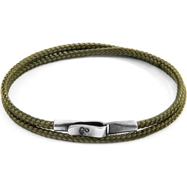 Khaki Green Liverpool Silver and Rope Bracelet