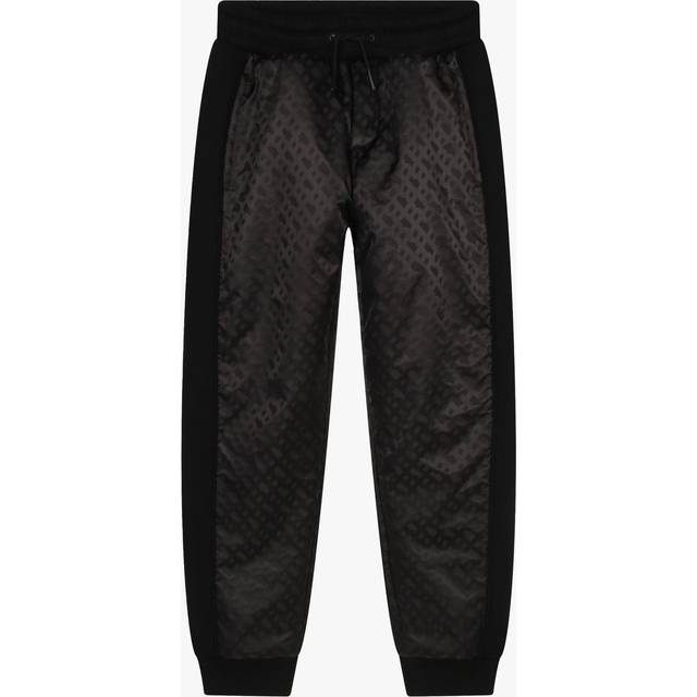 BOSS Kids' Monogram Jacquard & Fleece Jogger Bottoms, Black