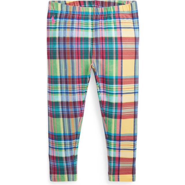 Ralph Lauren Kids' Check Print Leggings, Racing Yellow