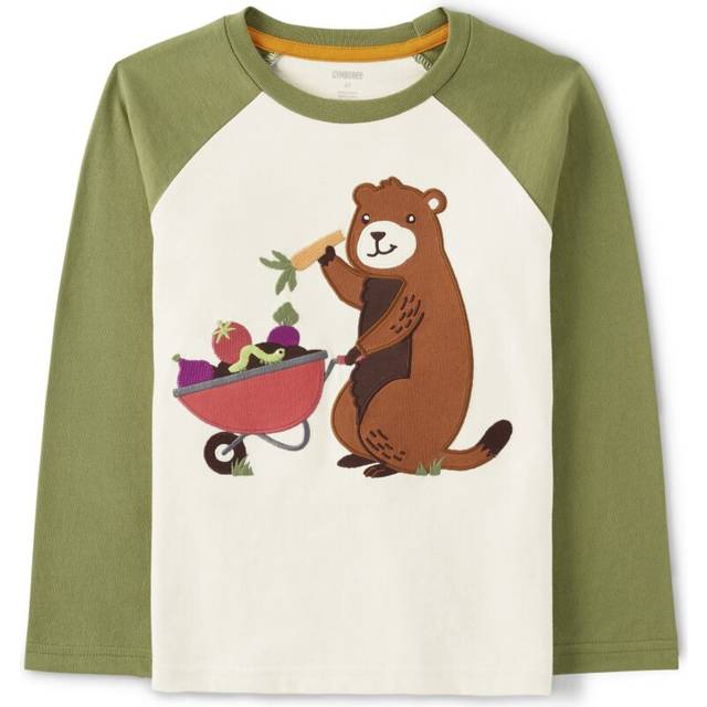 Gymboree Boys and Toddler Embroidered Graphic Long Sleeve T-Shirts Halo White 10