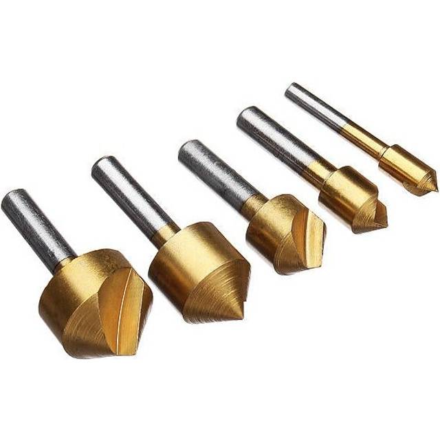 5pcs Metric Single Flute Countersink Drill Chamfering Cutter Bit