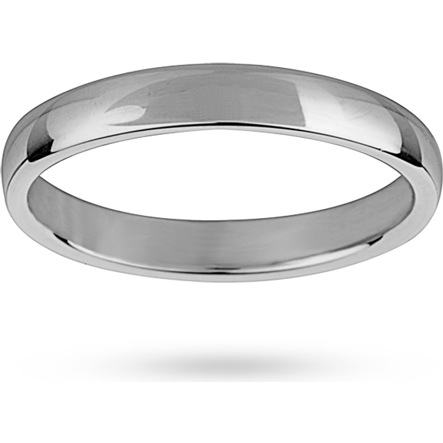 Platinum 3mm Standard Court Wedding Ring - Ring Size P
