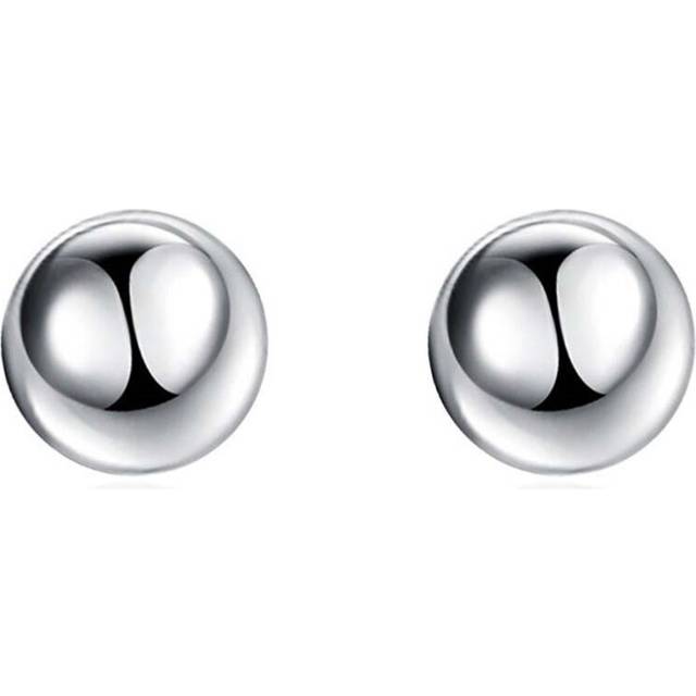 4PCS  Silver plating Women Jewelry Round Beads Ball Stud Earrings Fashion Elegant Earings for Women