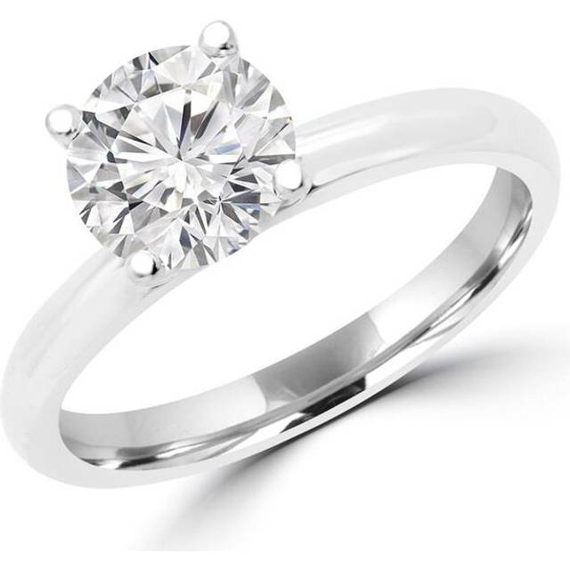 0.25 CT Round Diamond Promise Solitaire Engagement Ring in 14K White Gold - Size 5.25