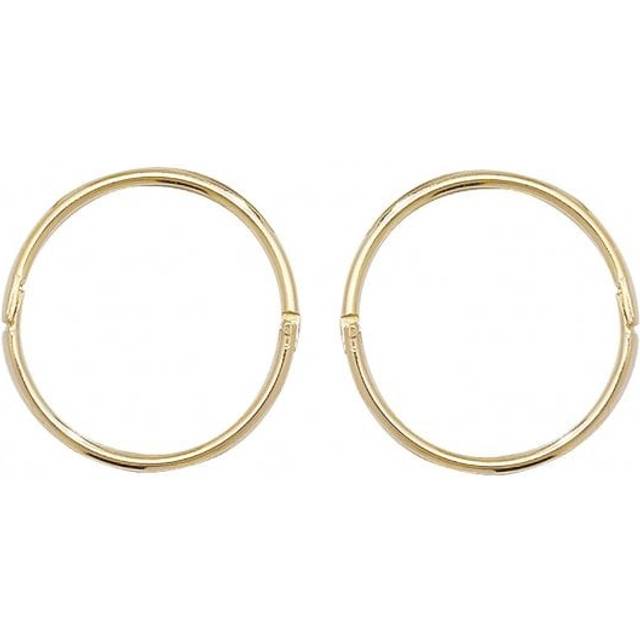 9CT Yellow Gold 12mm Hinged Sleepers Earrings ES145