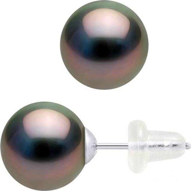 Diadema Womens - Earrings White Gold and Real Tahitian Pearls - Natural - One Size