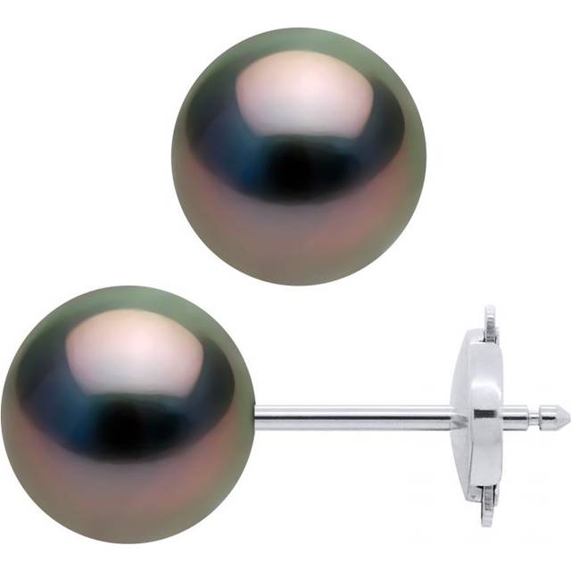 Diadema Womens - Earrings White Gold and Real Tahitian Pearls - Natural - One Size