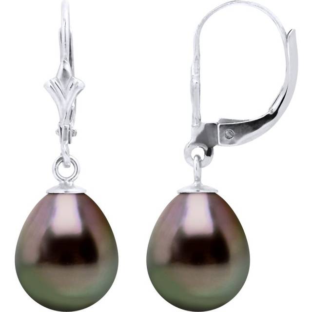 Diadema Womens - Earrings White Gold and Real Tahitian Pearls - Natural - One Size