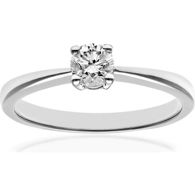 (K) Jewelco London  Platinum Engagement Ring, IJ/I Certified Diamond, Round Brilliant, 0.33ct