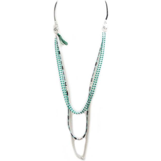 Les Trésors De Lily [P1727] - Handmade necklace 'Azuni' silver blue (handmade) turquoise