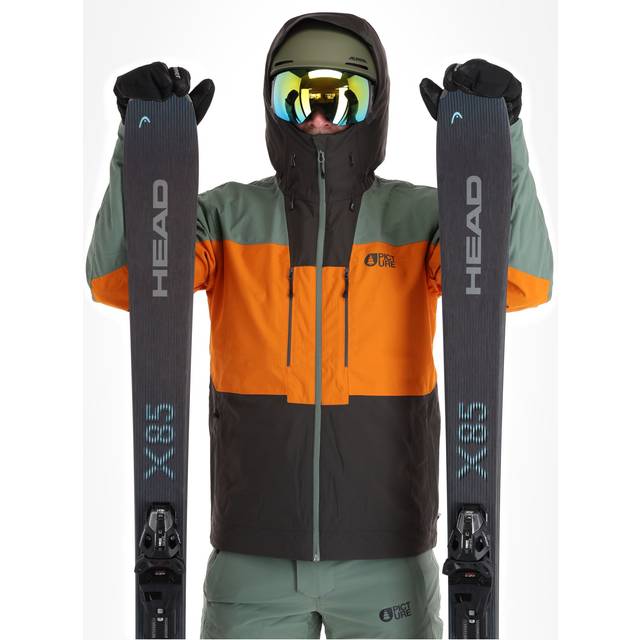 Picture Object Men's Snowboard/Ski Jacket, XXL Raven Grey - Blue/Green/Orange