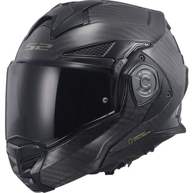 LS2, Motorcycle modular helmet ADVANT X Carbon black, S