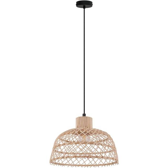 Hanging Ceiling Pendant Light Wicker Wood 1 x 40W E27 Hallway Feature Lamp