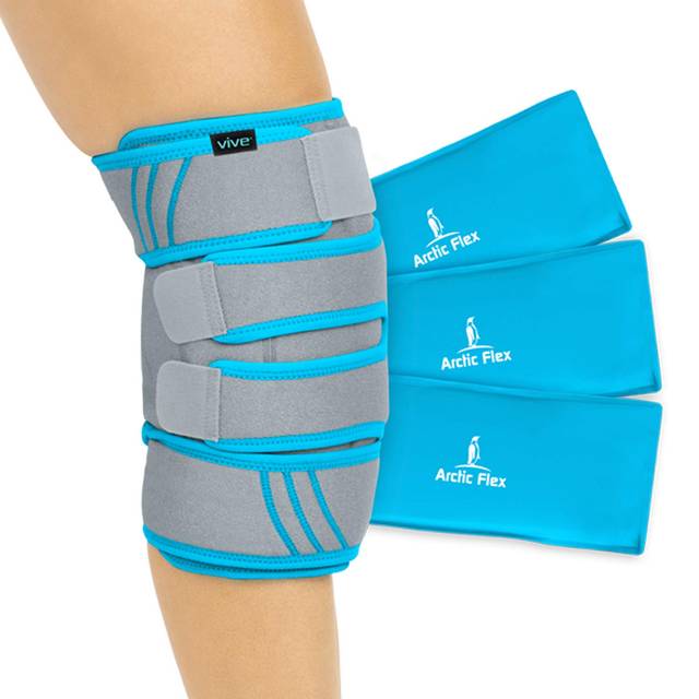 Vive Knee Ice Pack Wrap - Cold / Hot Gel Compression Brace - Heat Support Strap For Arthritis Pain, Tendonitis, ACL, Athletic Injury, Osteoarthritis