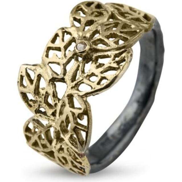 By Birdie Beech Leaves Sterling Silver Ring Med Diamanter 0,08 Carat 50110304