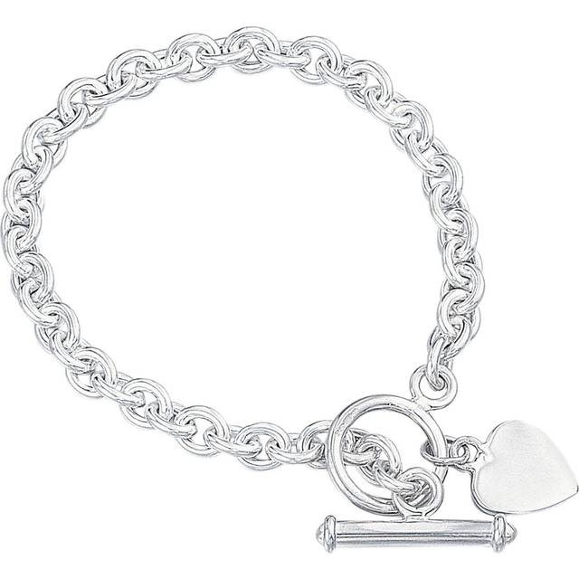 Beginnings Sterling Silver B122 Heart Charm Toggle 18.5cm Bracelet
