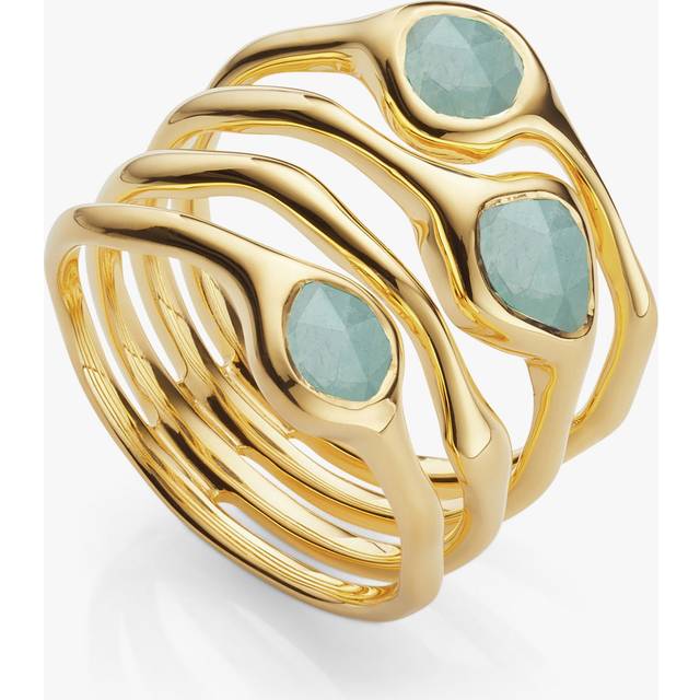 Monica Vinader Siren Aquamarine Cluster Cocktail Ring, Gold