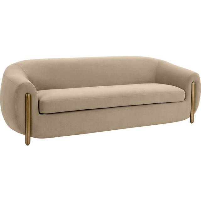 Lina Sofa - Stainless Steel/Velvet/Wood - L88.9 x W236.2 x H78 cm - Cafe Au Lait