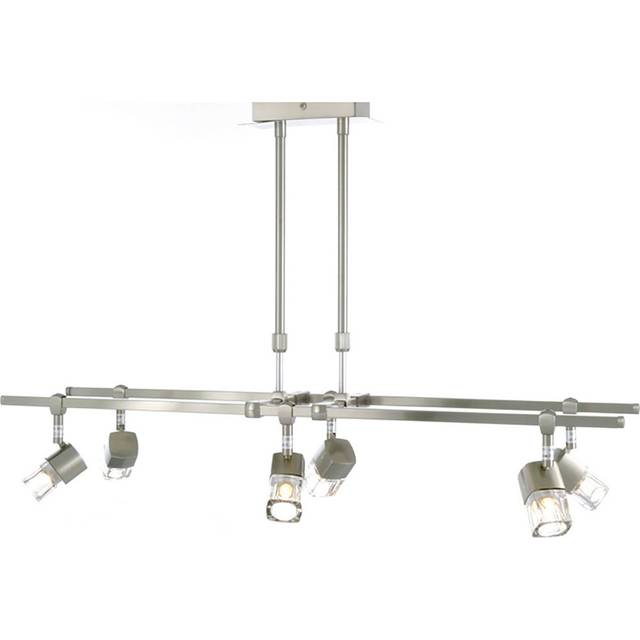Inspired Clearance - Ticino Rectangular Telescopic Pendant 6 Light G9 Satin Chrome