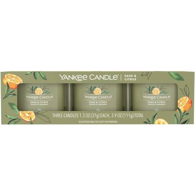 Yankee Candle Votive Set Of 3 - Sage & Citrus - Green