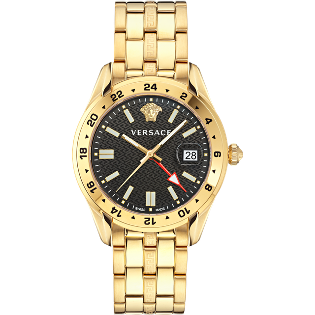 Versace Greca Time Gmt Mens Gold Watch VE7C00723 Stainless Steel (archived) - One Size