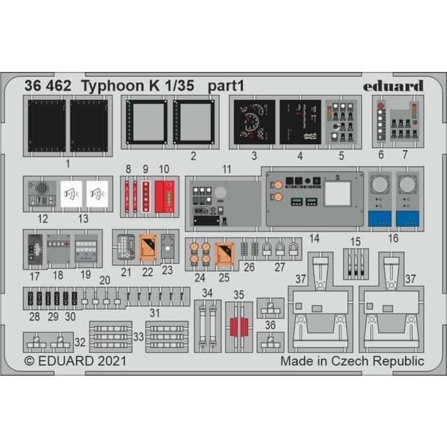 Eduard 36462 1:35 Etched Detailing Set for Zvezda Kits Typhoon-K 6X6 Armoured Ve