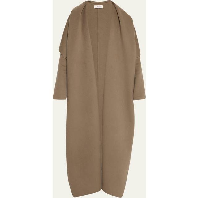 Adia Cashmere Cape Overcoat - TAUPE GREEN - Medium