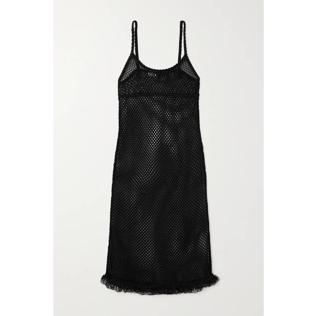 LOEWE - + Paula's Ibiza Fringed Open-knit Dress - Black - small