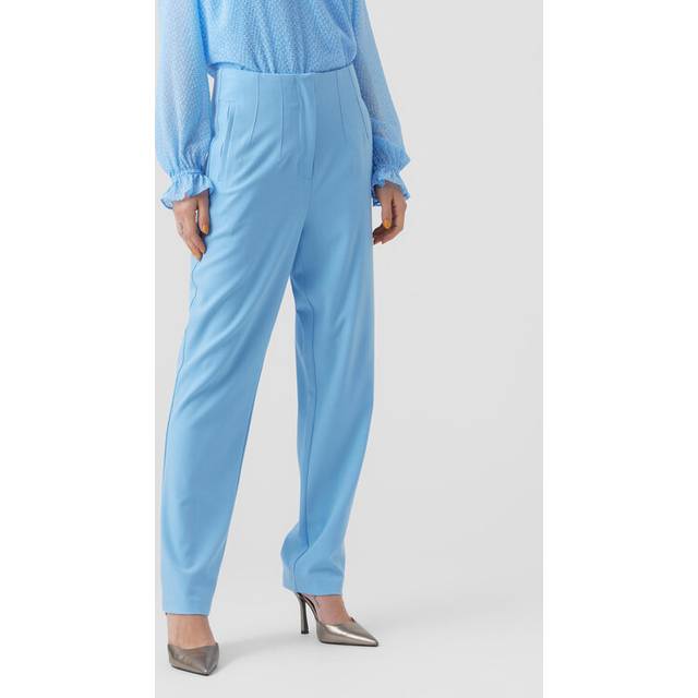 VERO MODA Dam Vmkiraloa Hr Tapered solida byxor, Liten pojke blå, 38W x 32L