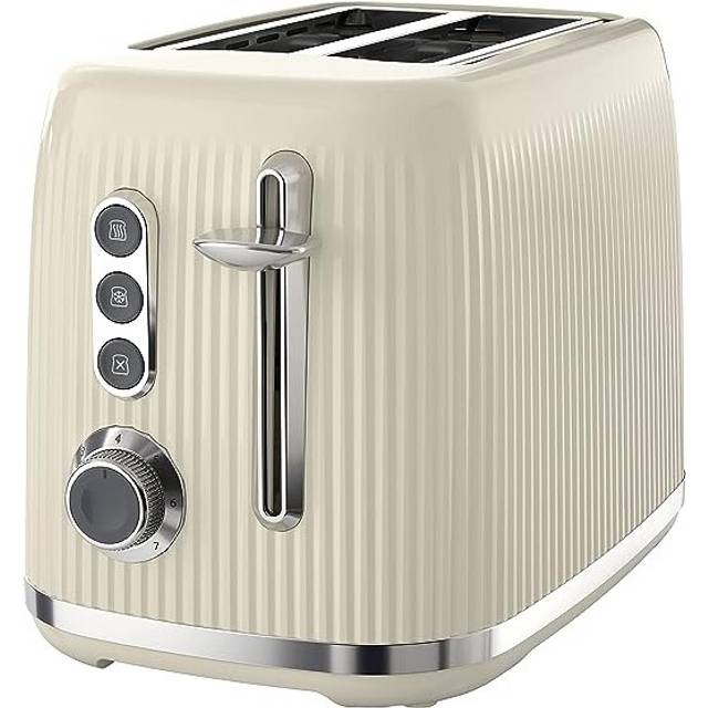 Breville Bold Vanilla Cream 2-Slice Toaster with High-Lift and Wide Slots | Cream and Silver Chrome [VTR003]
