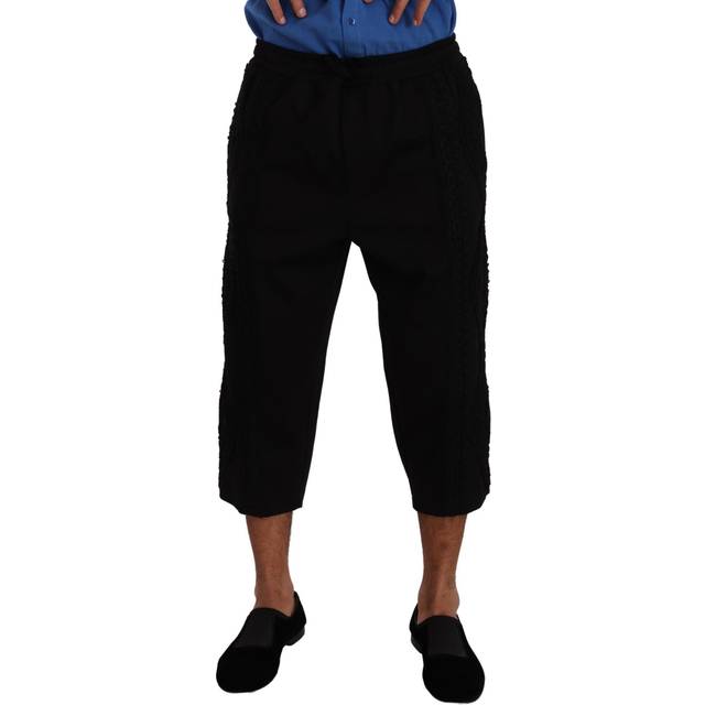 Dolce & Gabbana Black Cotton Torero Cropped Short Trouser Pants - IT50 | L