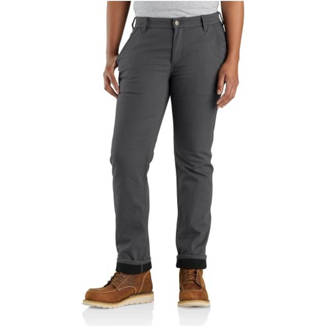 Carhartt Women's Rugged Flex Relaxed Fit Canvas Fleece Lined Work Pant  Shadow