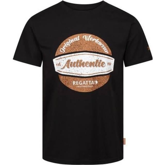 (L, Black) Regatta Mens Original Workwear Cotton T-Shirt