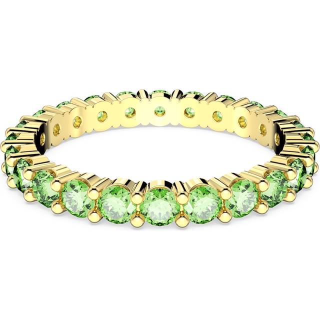 Swarovski Matrix Round Crystal Eternity Ring, Gold/Green