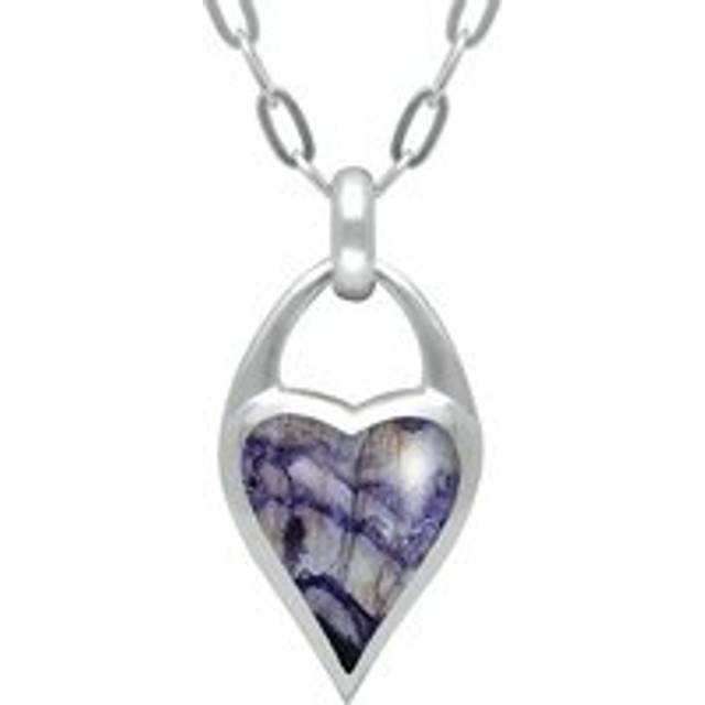 Sterling Silver Blue John Heart Carrier Necklace