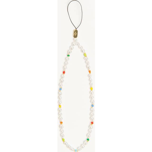 Rainbow Splash - White Pearl Phone Charm