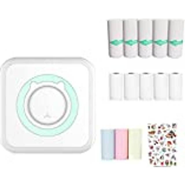 Mini Printer Portable Pocket Printer Inkless Photo Printer with 13 Rolls printer paper for Wireless Printer for