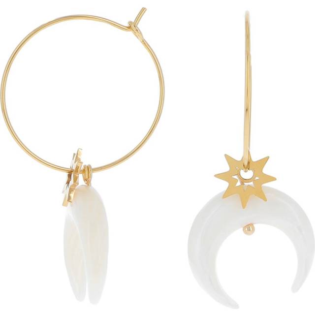 Les Trésors De Lily [R4383] - Creole steel designer 'Cléopatra' white gold - 25 mm- 20x20 mm (horn) white