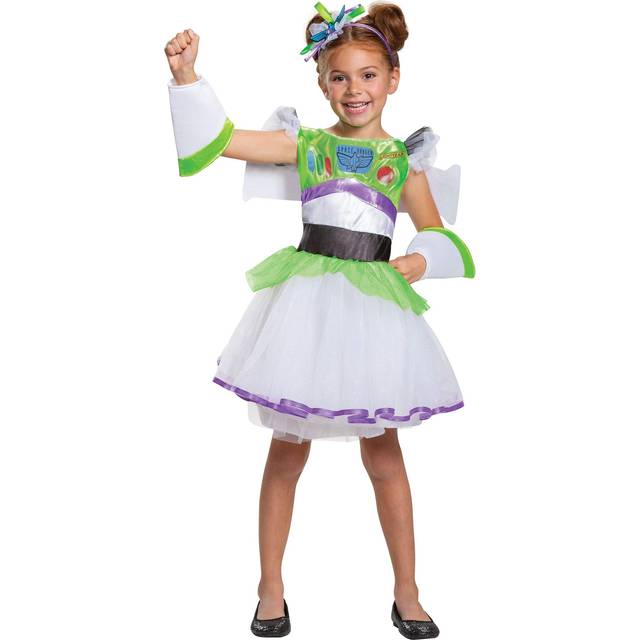 Buzz Lightyear Toy Story Girls Tutu Costume - Green&#47;Purple&#47;White (7/8)