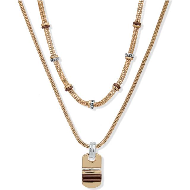 Anne Klein Women's 16/18IN Covertible Multirow Necklace in Gold Tone