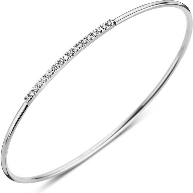 18ct White Gold 0.17ct Diamond Nineteen Stone Bangle D