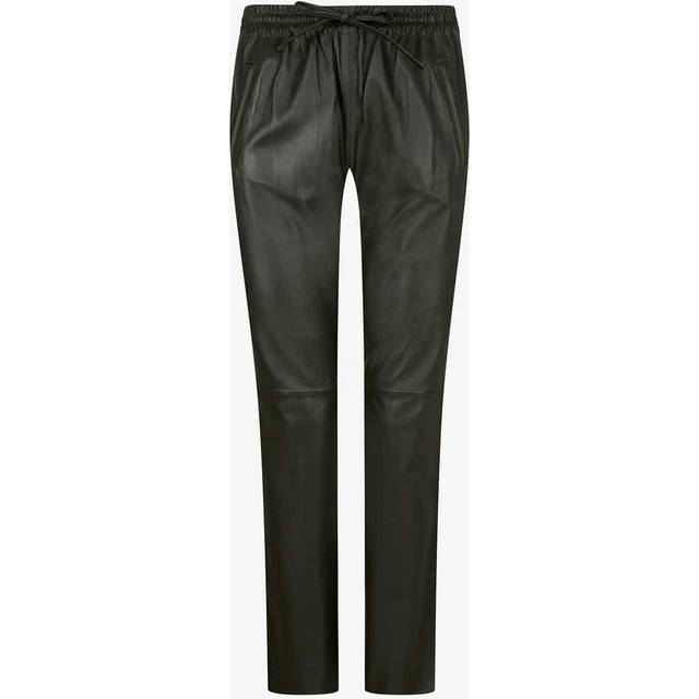 Gift Leather Joggers, Length 26" - Khaki - XS