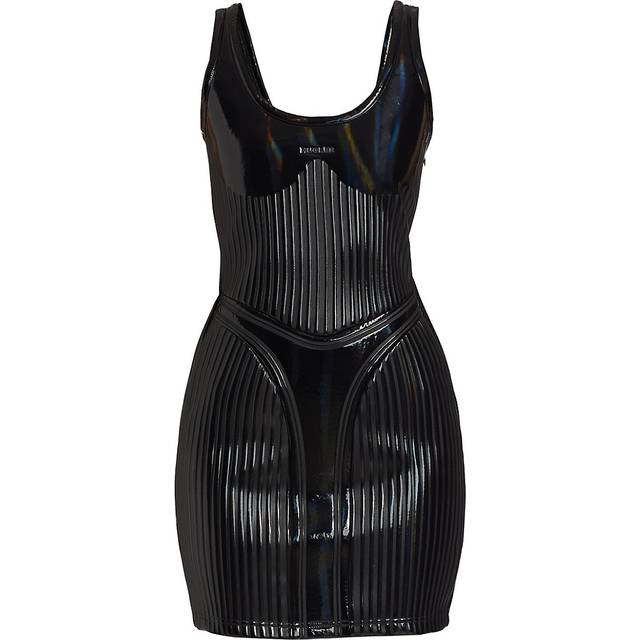 Mugler Black Embossed Minidress - 1999 Black - FR 40