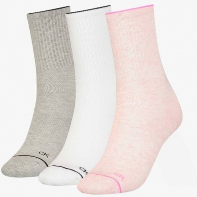 Calvin Klein Women's 3-Pack Fine Line Women's Sports Socks, Pink Melange Combo - Size: 7/7.5/12/5.5/12.5/6/13/6.5/10.5/4/11/4.5/11.5/5/9/2.5/9.5/3/10/