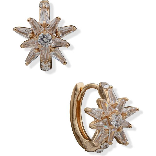 Anne Klein Women's Starburst Hoop Earrings in Gold-Tone