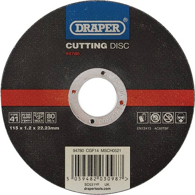 Draper 94780 Multi-Purpose Cutting Disc, 115 x 1.2 x 22.23mm