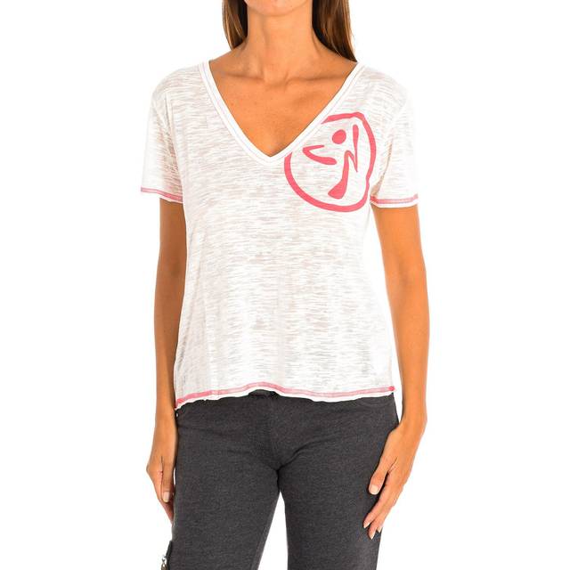 Zumba Womens sports t-shirt with sleeves Z1T00434 - White - Size Large