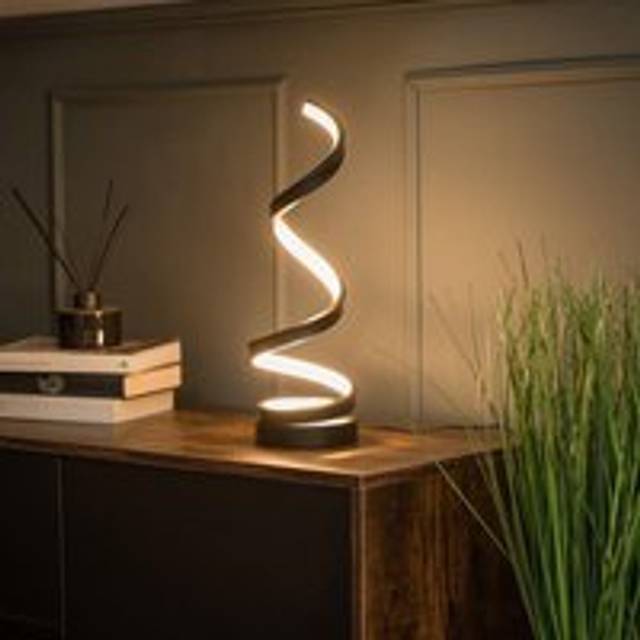 Valuelights Infinity Matte Black Single Twist Integrated Led Table Lamp - One Size