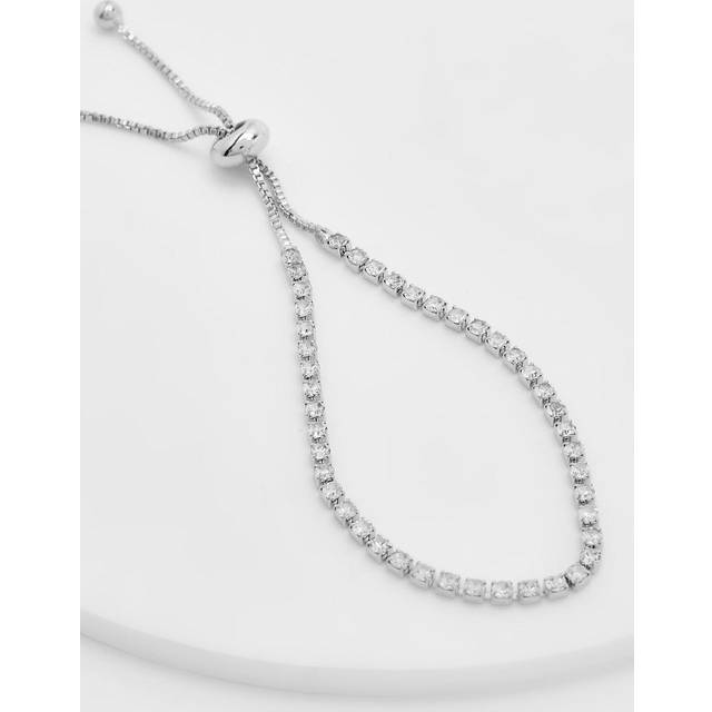 Womens Diamante Toggle Bracelet - Grey - One Size, Grey
